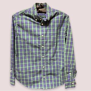 Crewcuts by J. Crew Boys Blackwatch Plaid Christmas Button Down Shirt | Size 14